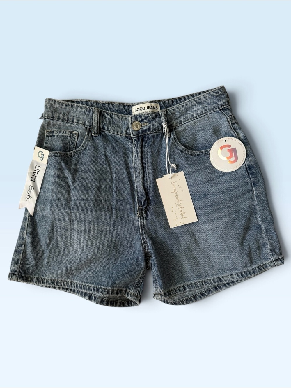 GOGO Jeans NWT High Rise Denim Shorts 11/30 Acid Wash Ultra Soft